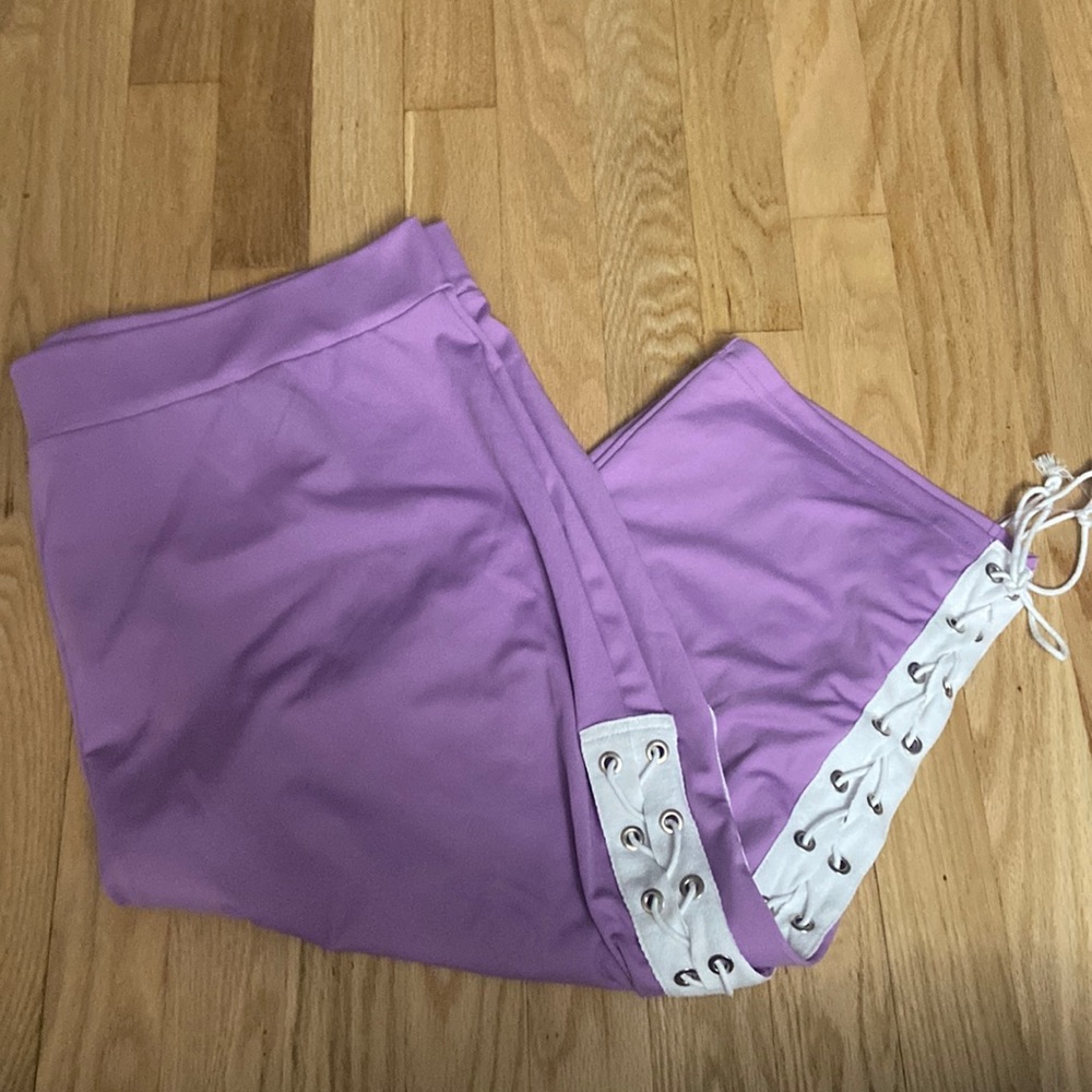 Rosegal Lace-Up Capris. Purple. Sz 20/3X